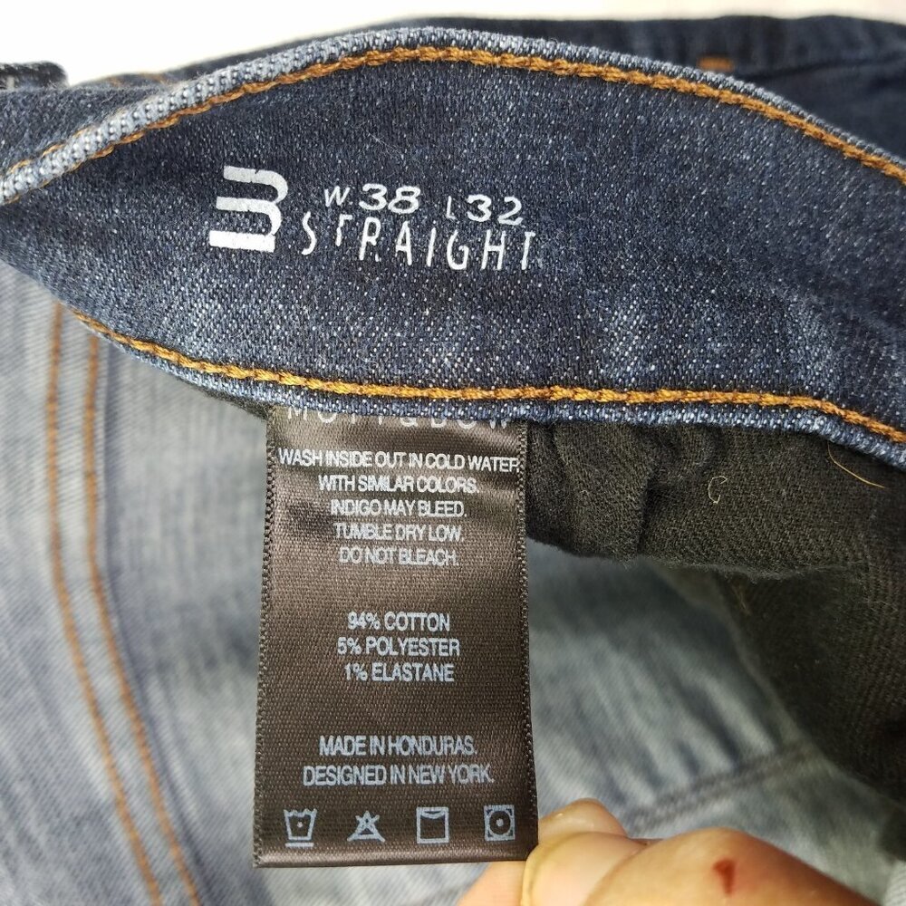 Mott & Bow Woos-Ston Jeans Men 38x32 Dark Wash Slim Straight Leg Stretch Western - Picture 12 of 16